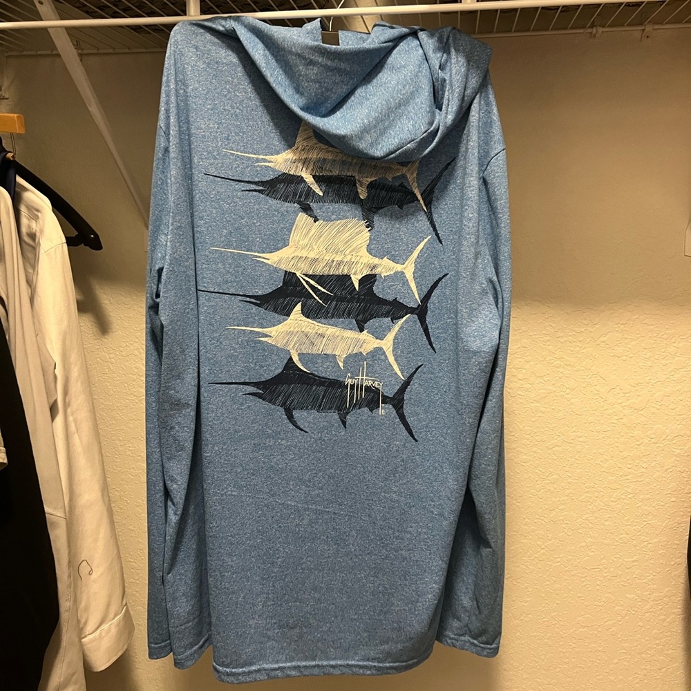Guy Harvey Sketch Long Sleeve Performance Hoodie